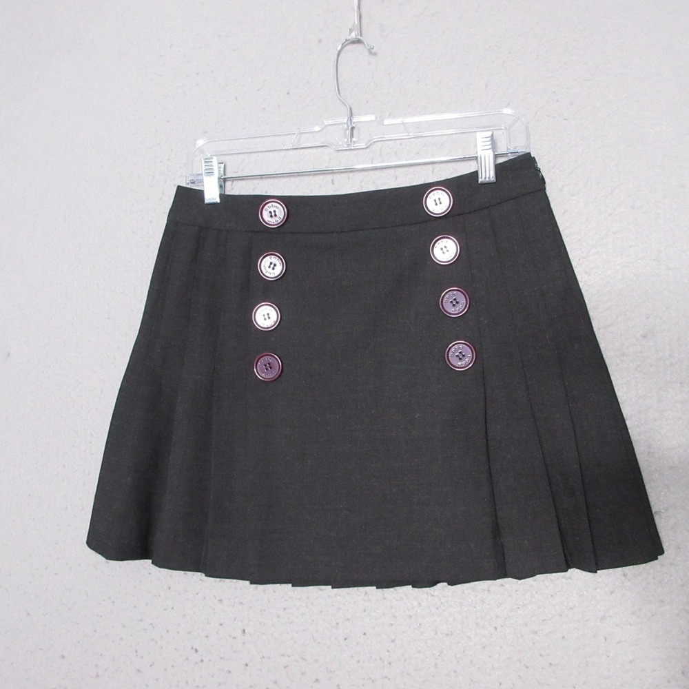 Vintage BEBE Mini Skirt 6 Pleated Gray Coquette Y2K Preppy Goth Academia‎ NWT